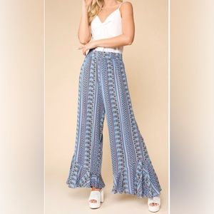 GiGiO Women’s Breeze Palazzo Pants Multicolor Retro Style Size Med New With Tags